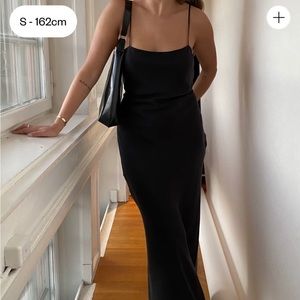 Djerf Avenue dream dress maxi in ash (black) size XS